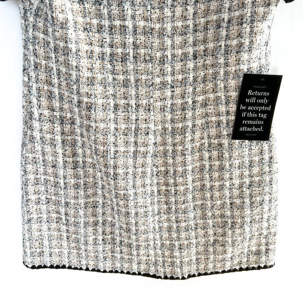 NWT Tuckernuck Pomander Place White Black Tweed Josephine Dress Large - Picture 14 of 15